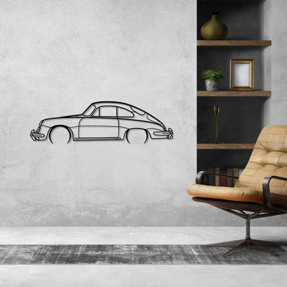 356 Coupe Detailed Silhouette Metal Wall Art