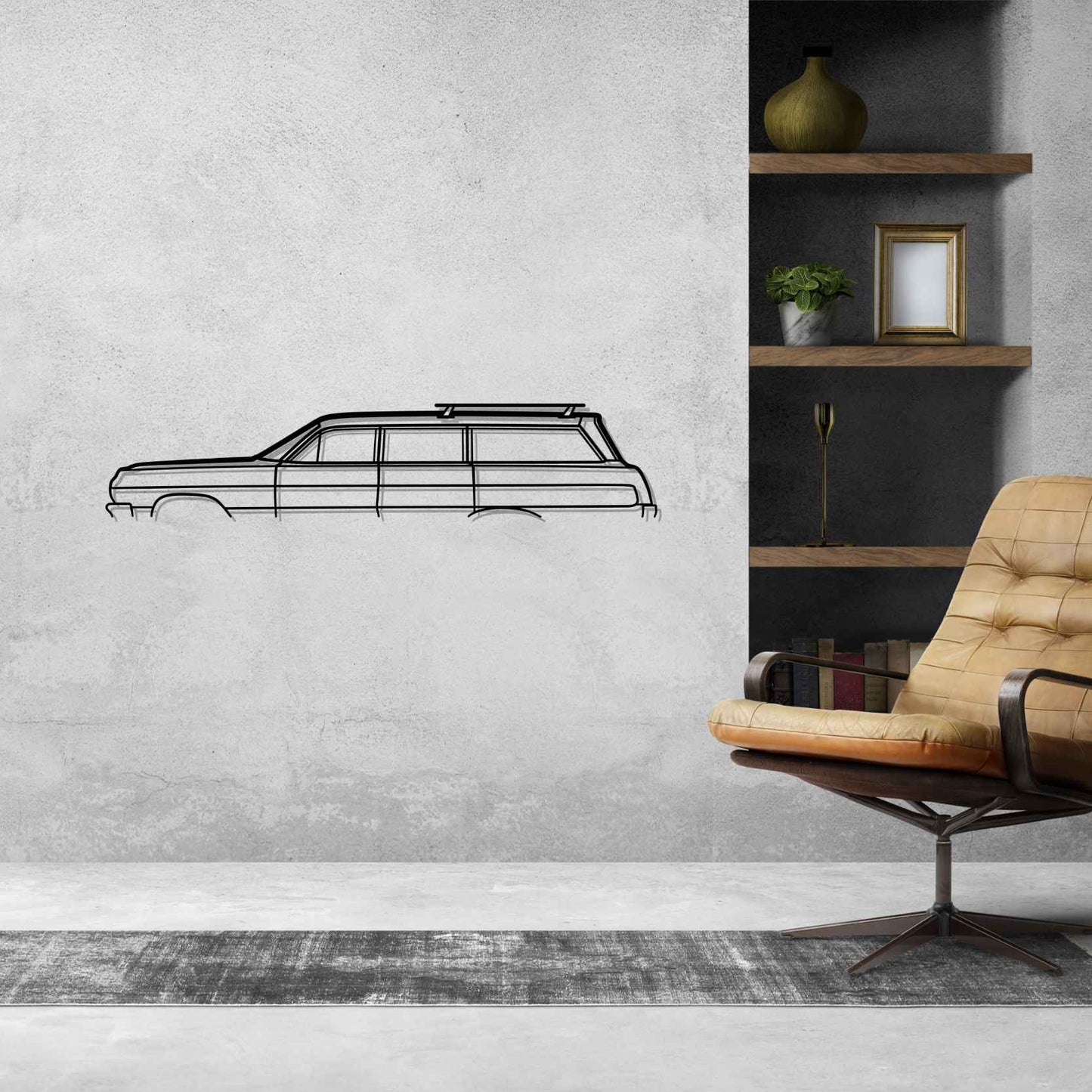 Impala Wagon 1964 Classic Silhouette Metal Wall Art