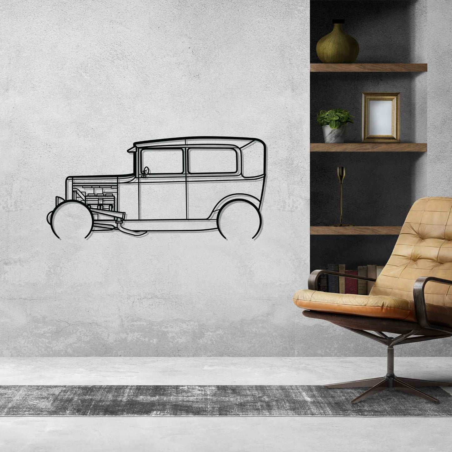 Model A 1931 Detailed Silhouette Metal Wall Art