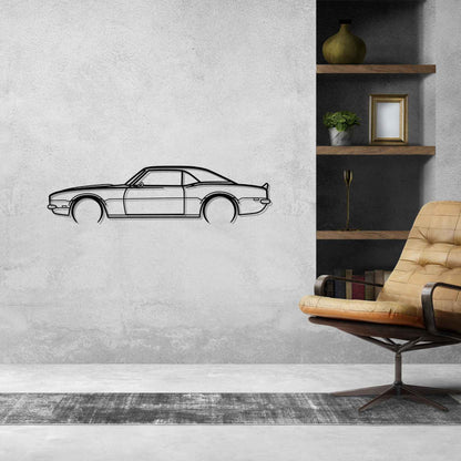 Camaro SS 1968 Detailed Silhouette Metal Wall Art