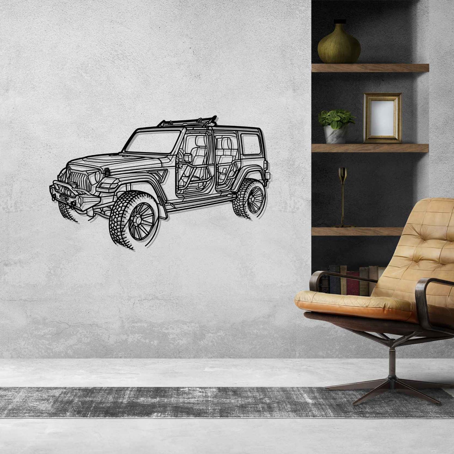 Wrangler 2022 Angle Silhouette Metal Wall Art