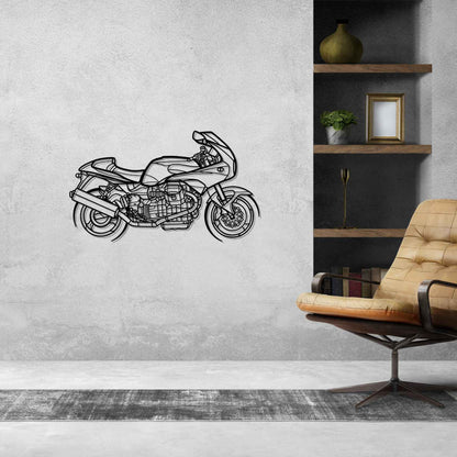 Guzzi V11 Silhouette Metal Wall Art