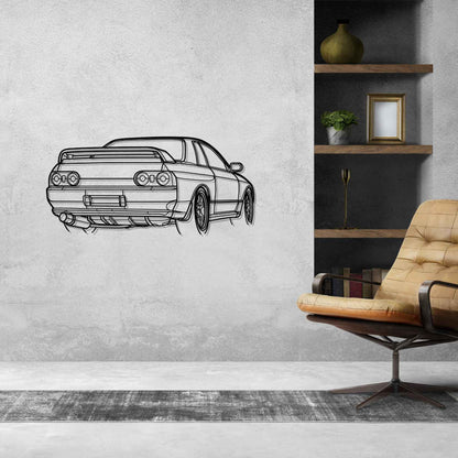 R32 GTR Nismo Angle Silhouette Metal Wall Art