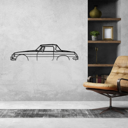 MGB Roadster 1966 Detailed Silhouette Metal Wall Art