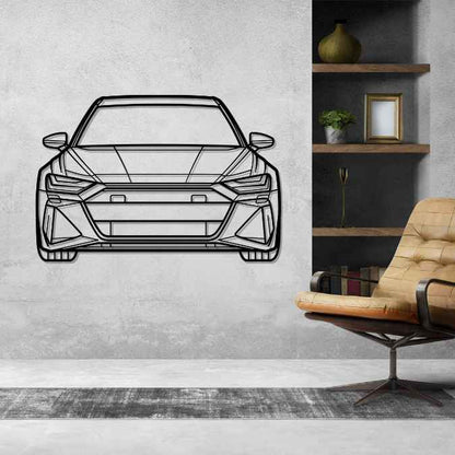 RS 6 Avant C8 2020 Front Silhouette Metal Wall Art