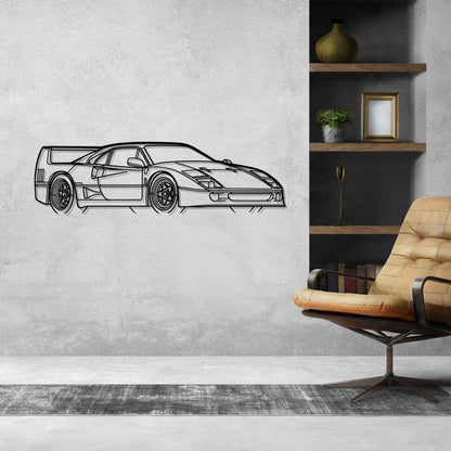 F40 Angle Silhouette Metal Wall Art