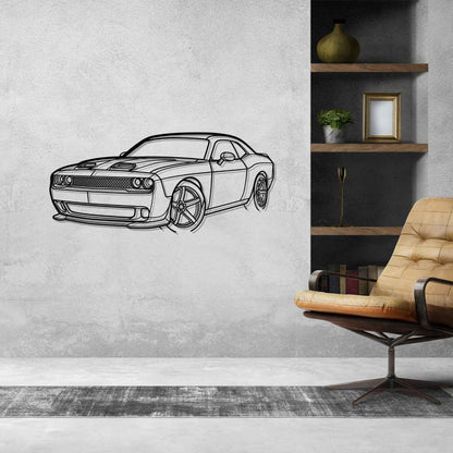 Challenger SRT 2023 Angle Silhouette Metal Wall Art