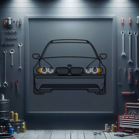 2001 325i E46 Front View Metal Neon Car Wall Art