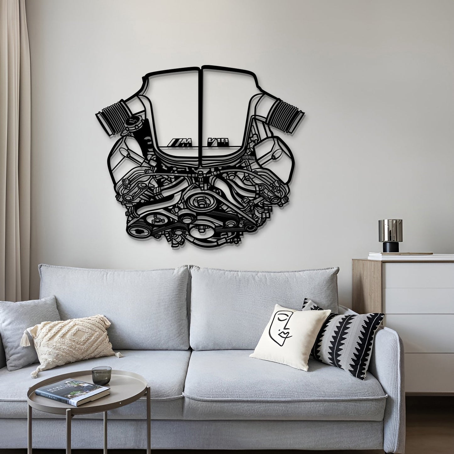 S85 V10 Metal Engine Block Wall Art