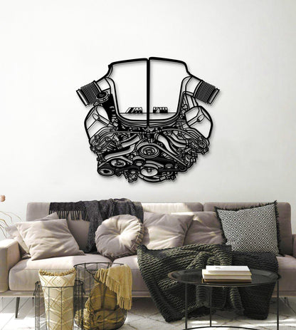 S85 V10 Metal Engine Block Wall Art