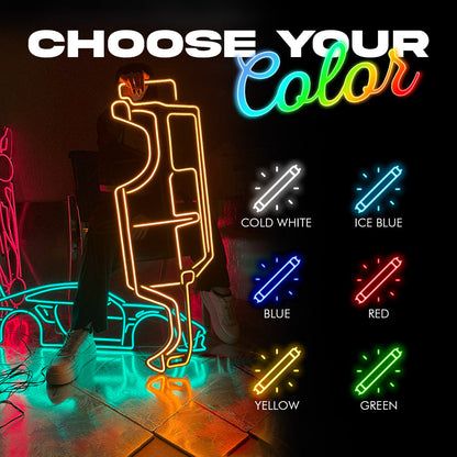 Your Personalized Metal Neon Car Wall Art