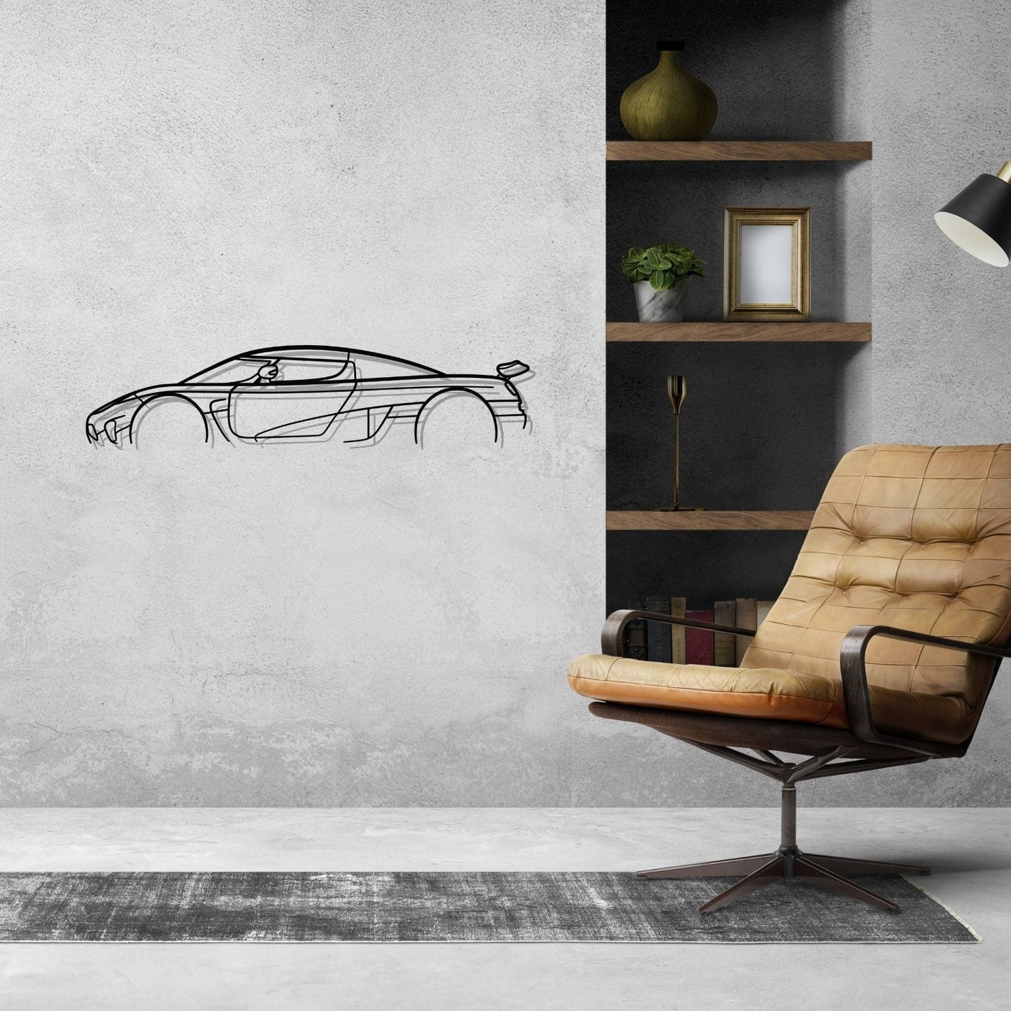 Agera R Classic Silhouette Metal Wall Art