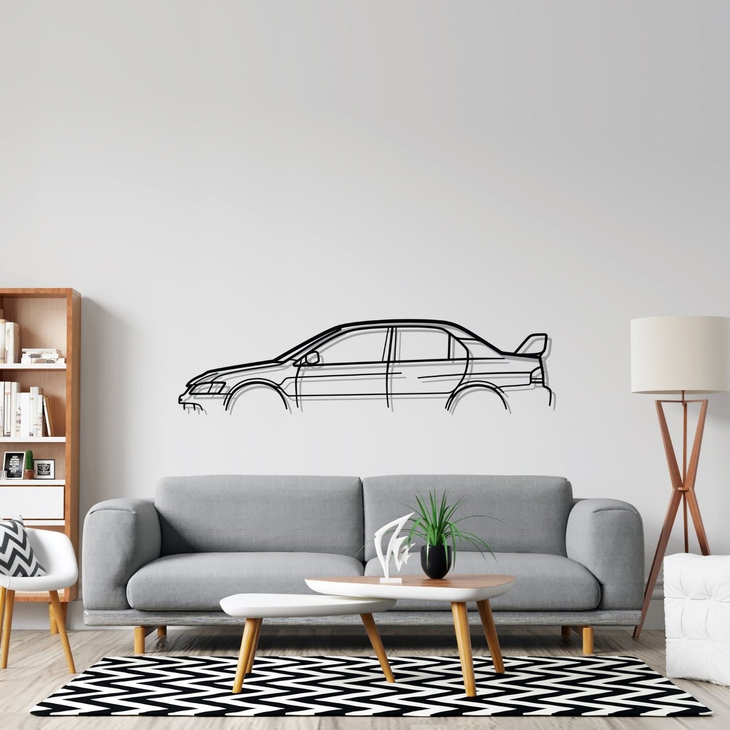 EVO IX Classic Silhouette Metal Wall Art