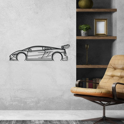 Gallardo Super Trofeo Detailed Silhouette Metal Wall Art