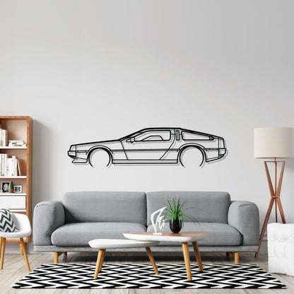 Delorean Detailed Silhouette Metal Wall Art