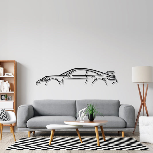 911 GT3 Model 992 Classic Metal Silhouette Wall Art