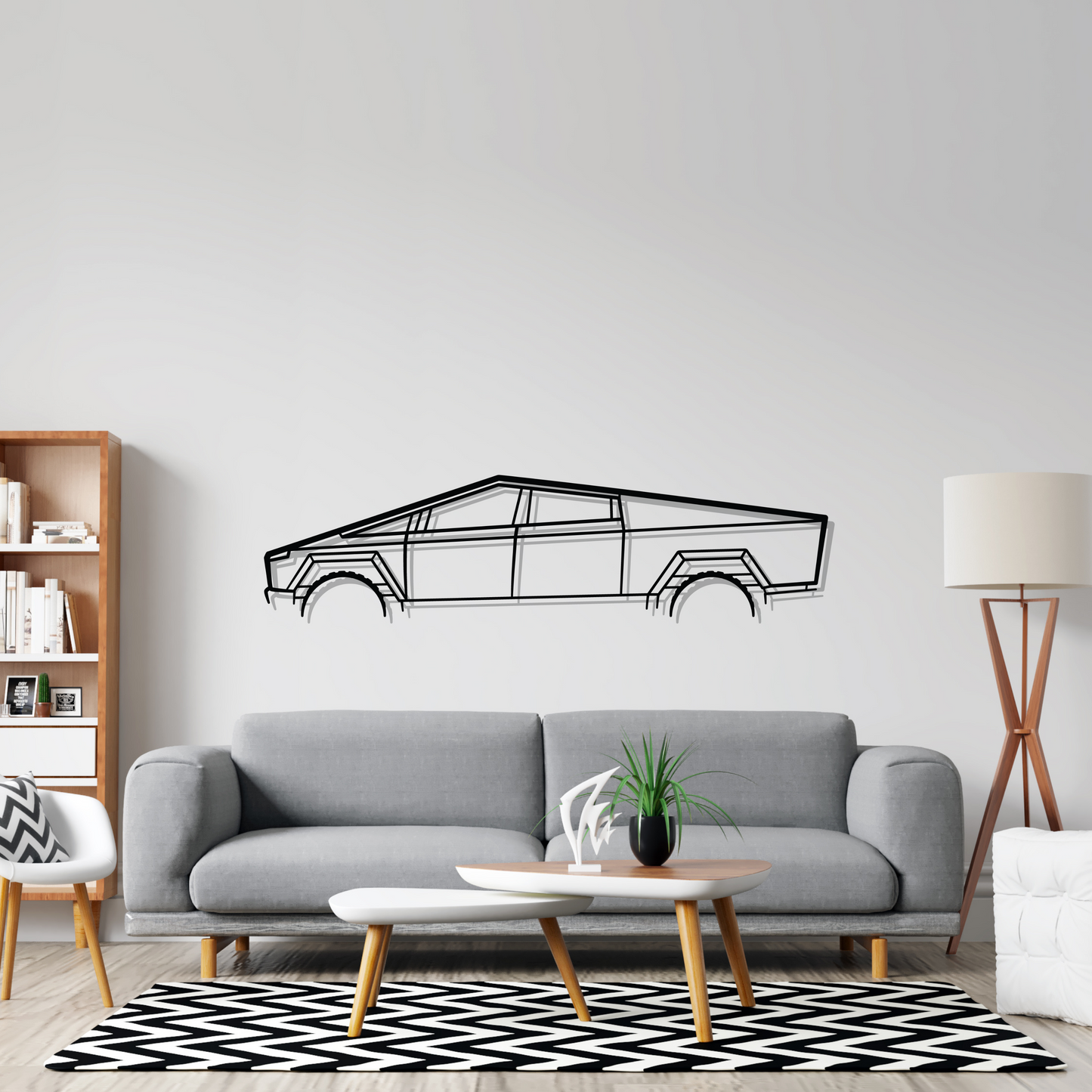 Cybertruck Classic Silhouette Metal Wall Art