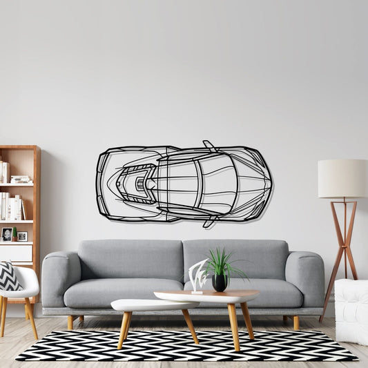 Corvette c8 TOP Silhouette Metal Wall Art