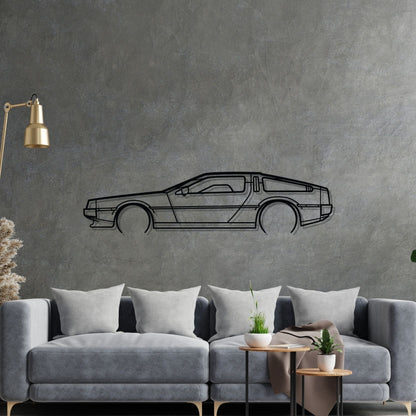 Delorean Detailed Silhouette Metal Wall Art