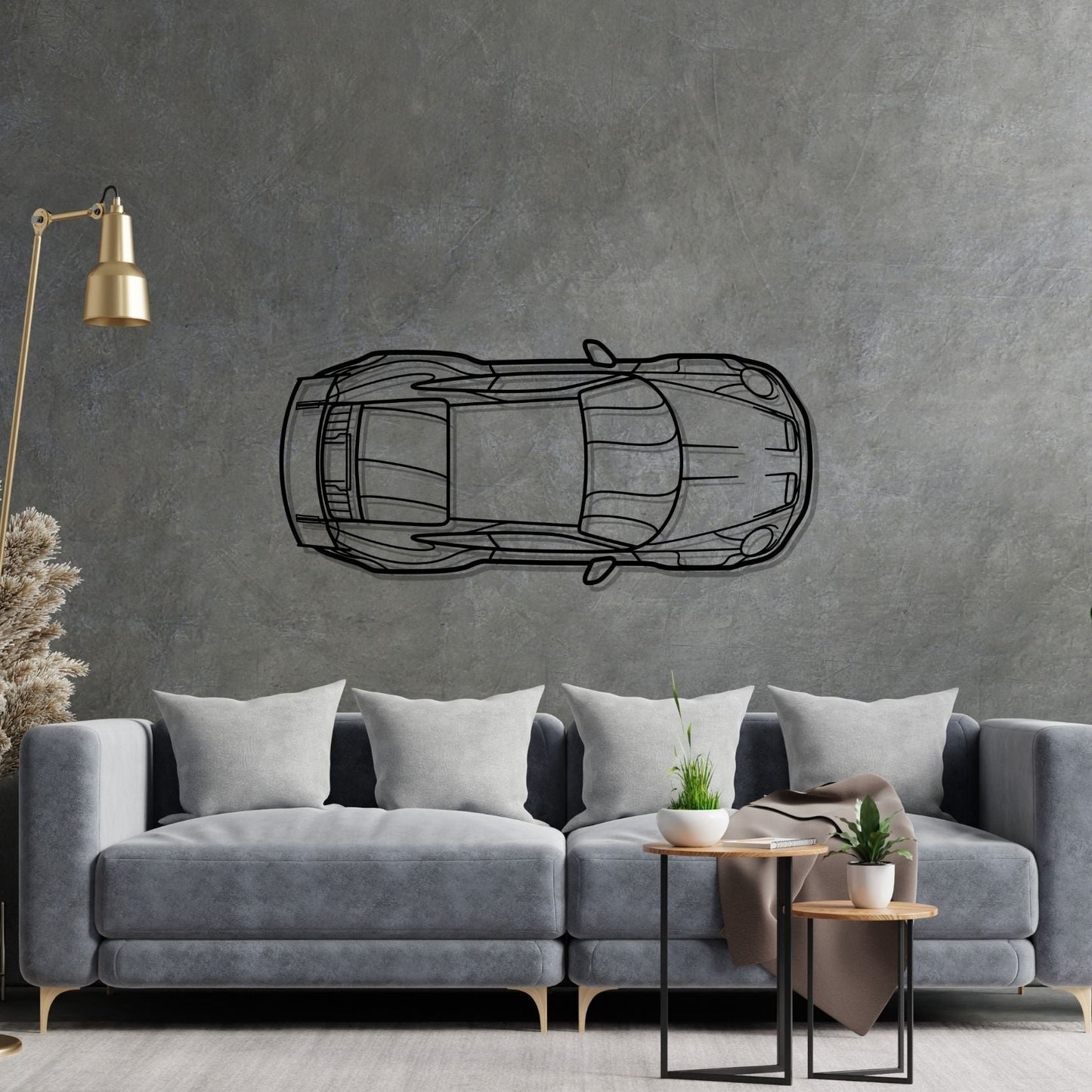 911 GT3 Model 992 TOP Metal Silhouette Wall Art