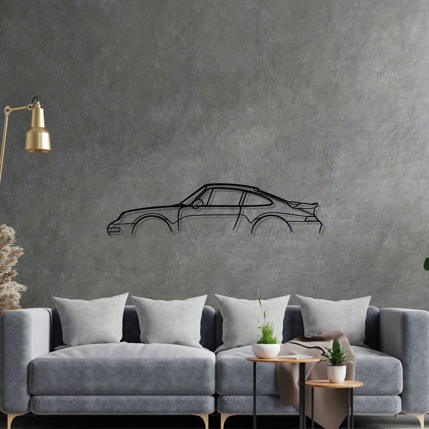 911 Turbo model 993 Classic Silhouette Metal Wall Art