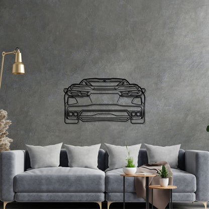 C8 Back Silhouette Metal Wall Art