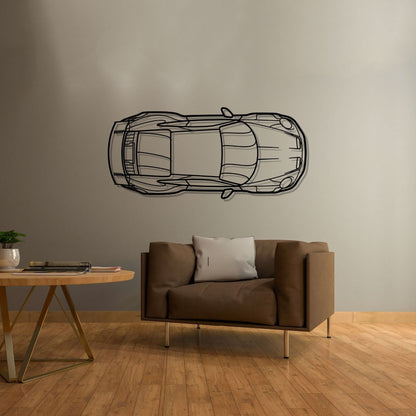 911 GT3 Model 992 TOP Metal Silhouette Wall Art