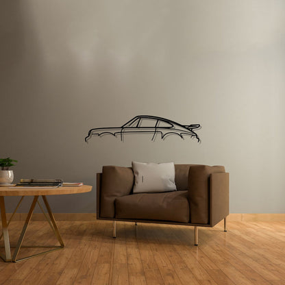 911 Turbo Model 930 Classic Silhouette Metal Wall Art