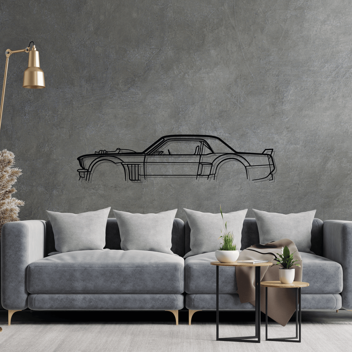 Mustang 1400hp Classic Silhouette Metal Wall Art