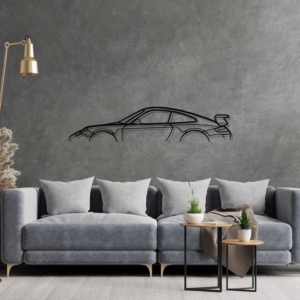 911 GT3 Model 997 Classic Metal Silhouette Wall Art