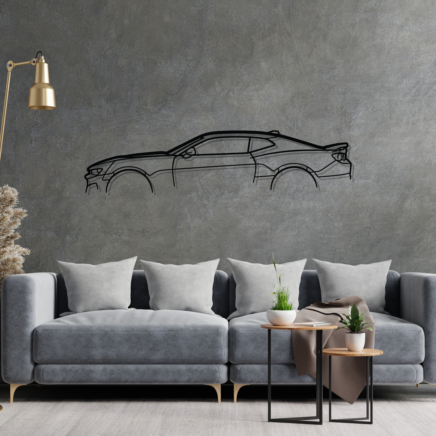 Camaro GEN6 Classic Metal Silhouette Wall Art