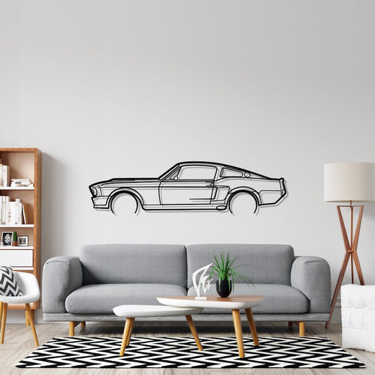 Mustang 1967 Detailed Silhouette Metal Wall Art