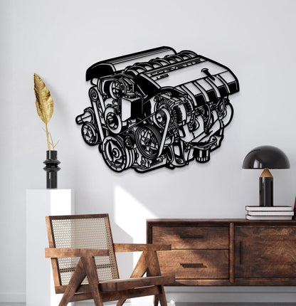 GM 6.2 Liter V8 Small Block LS3 Metal Engine Block Wall Art