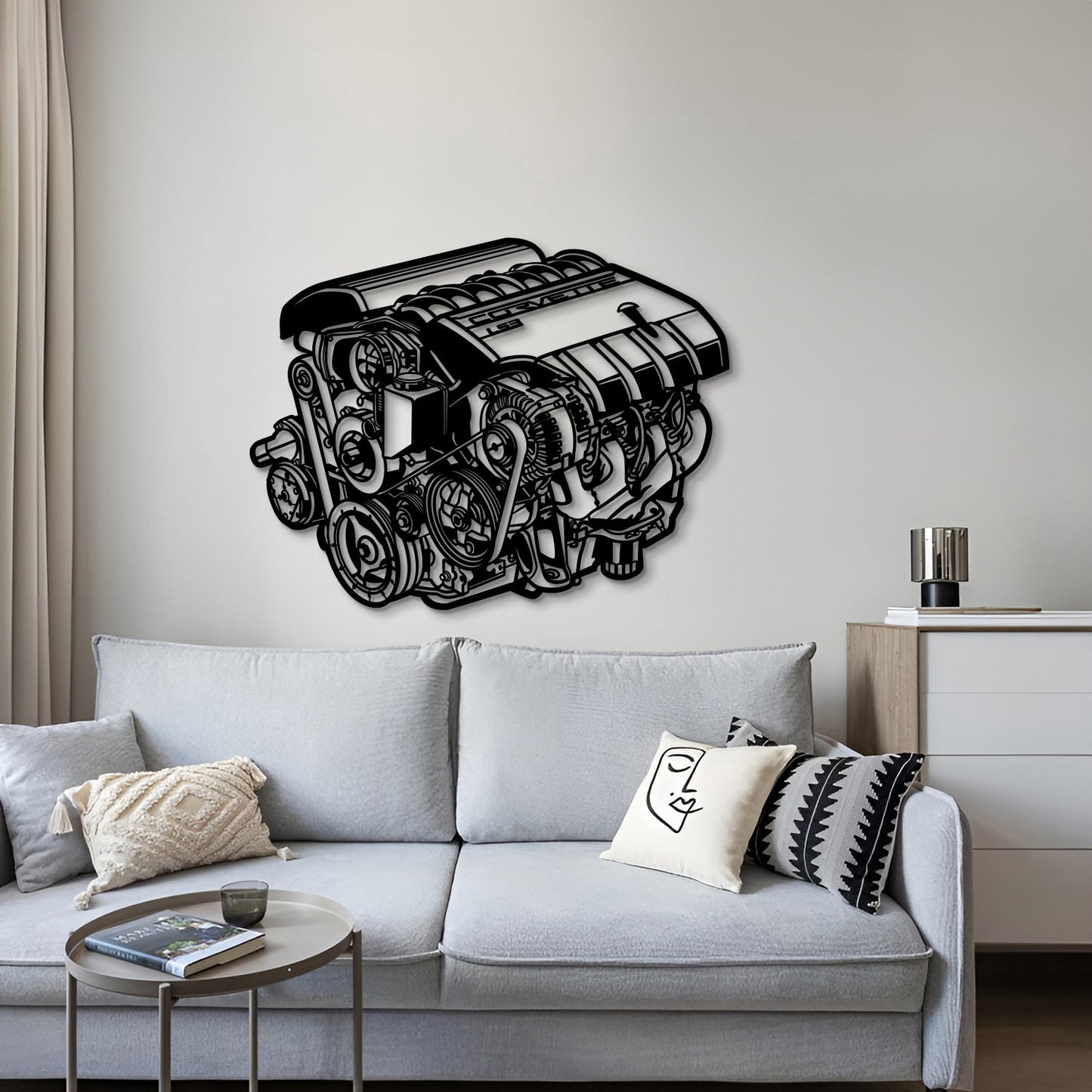 GM 6.2 Liter V8 Small Block LS3 Metal Engine Block Wall Art