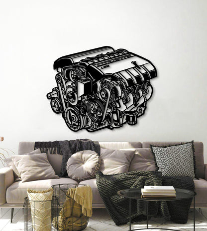 GM 6.2 Liter V8 Small Block LS3 Metal Engine Block Wall Art