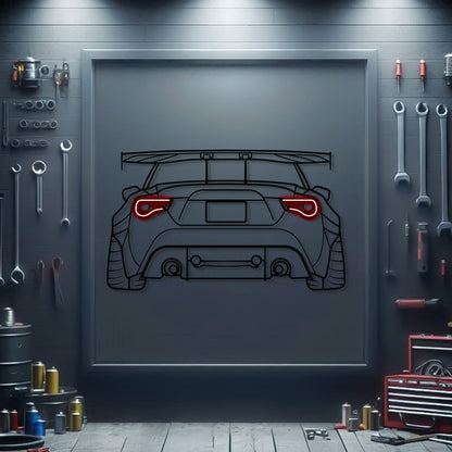 GT86 Back View Metal Neon Car Wall Art