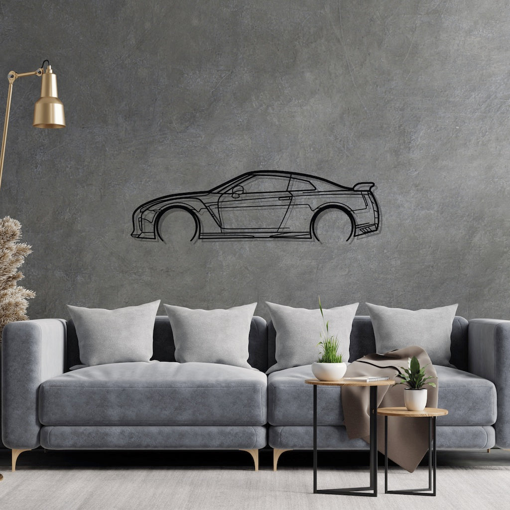 GTR R35 Detailed Metal Silhouette Wall Art