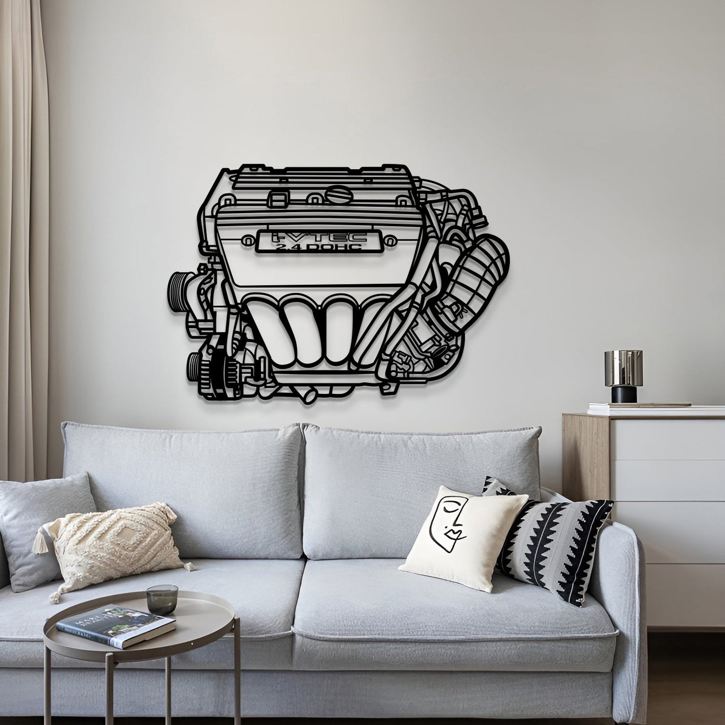 K24 Metal Engine Block Wall Art