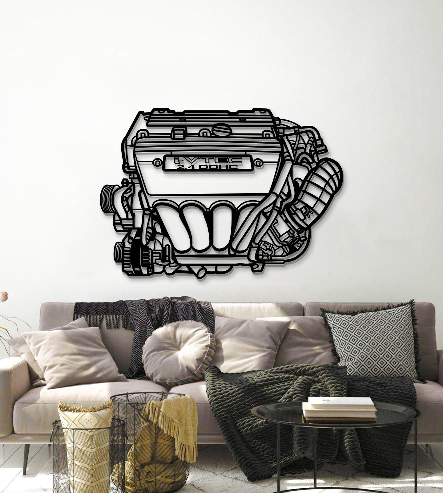 K24 Metal Engine Block Wall Art