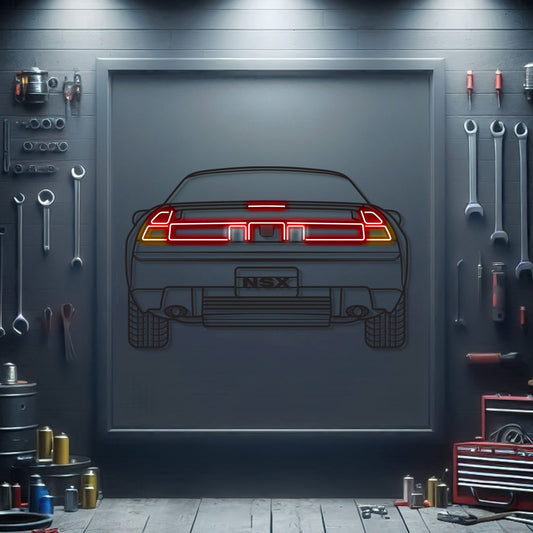 NSX Back View Metal Neon Car Wall Art