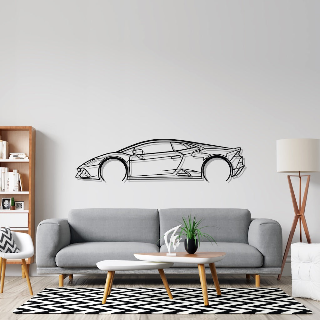 Huracan Detailed Silhouette Metal Wall Art