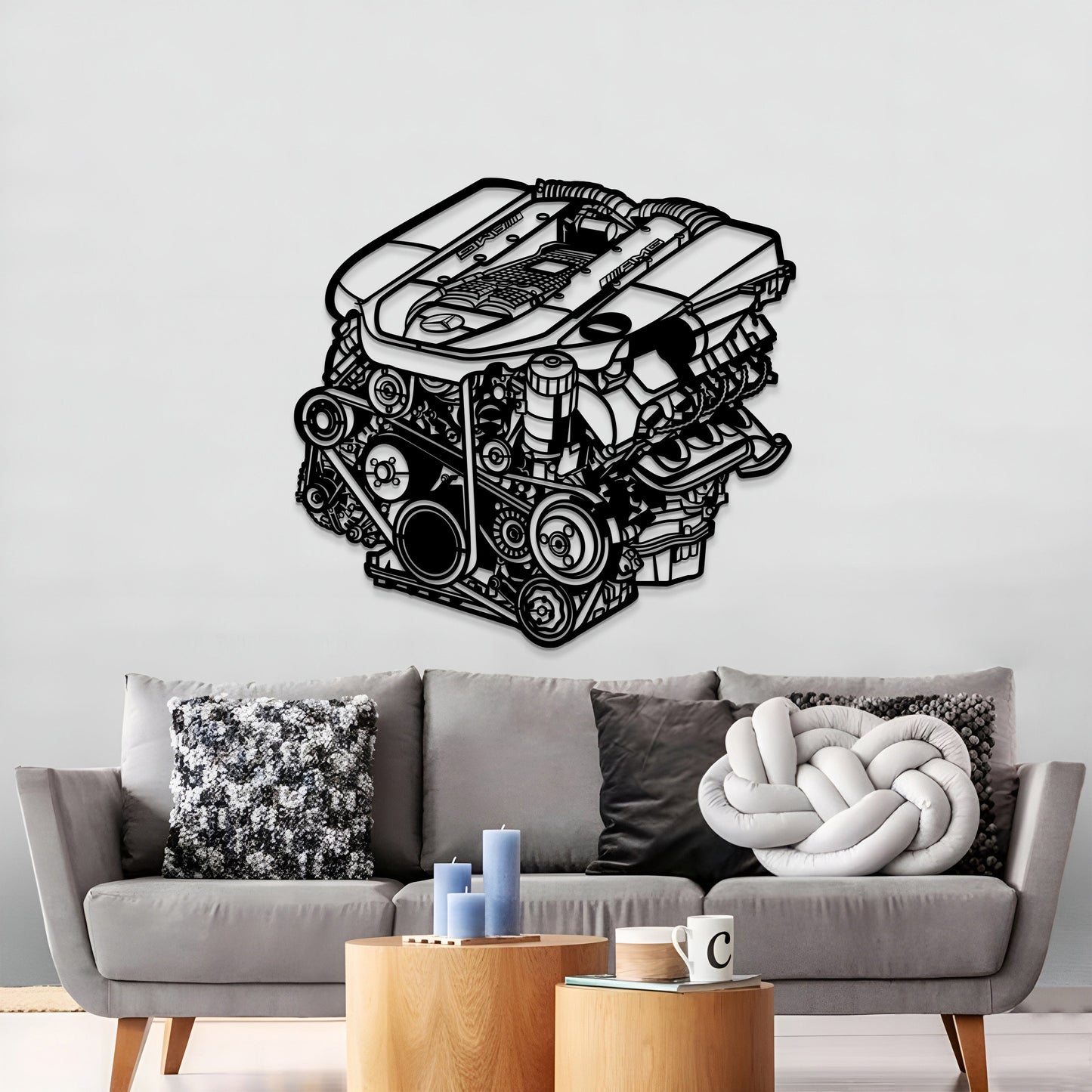 M113 5.4L V8 AMG Metal Engine Block Wall Art