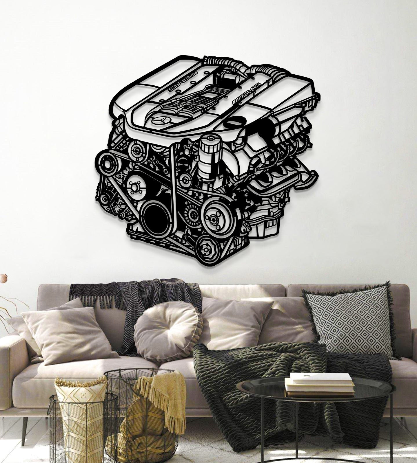 M113 5.4L V8 AMG Metal Engine Block Wall Art