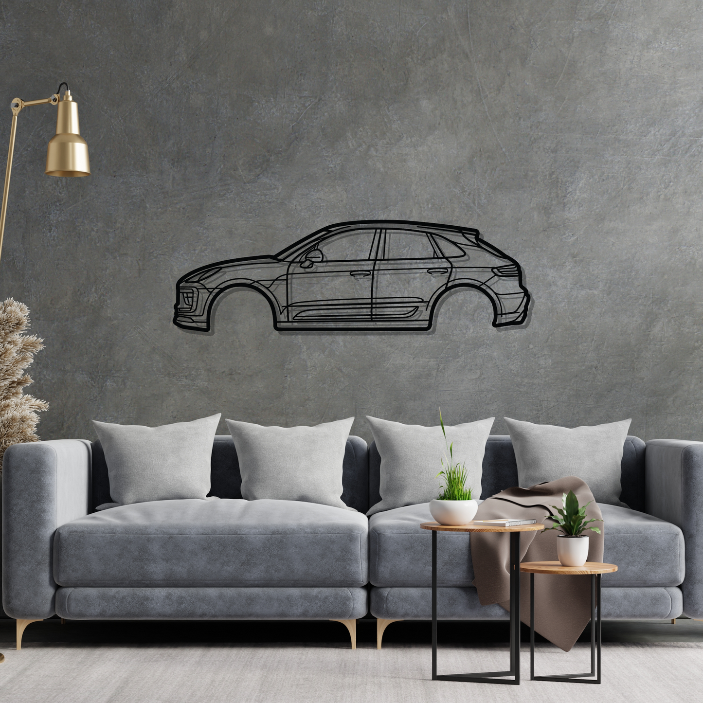 Macan Detailed Silhouette Metal Wall Art