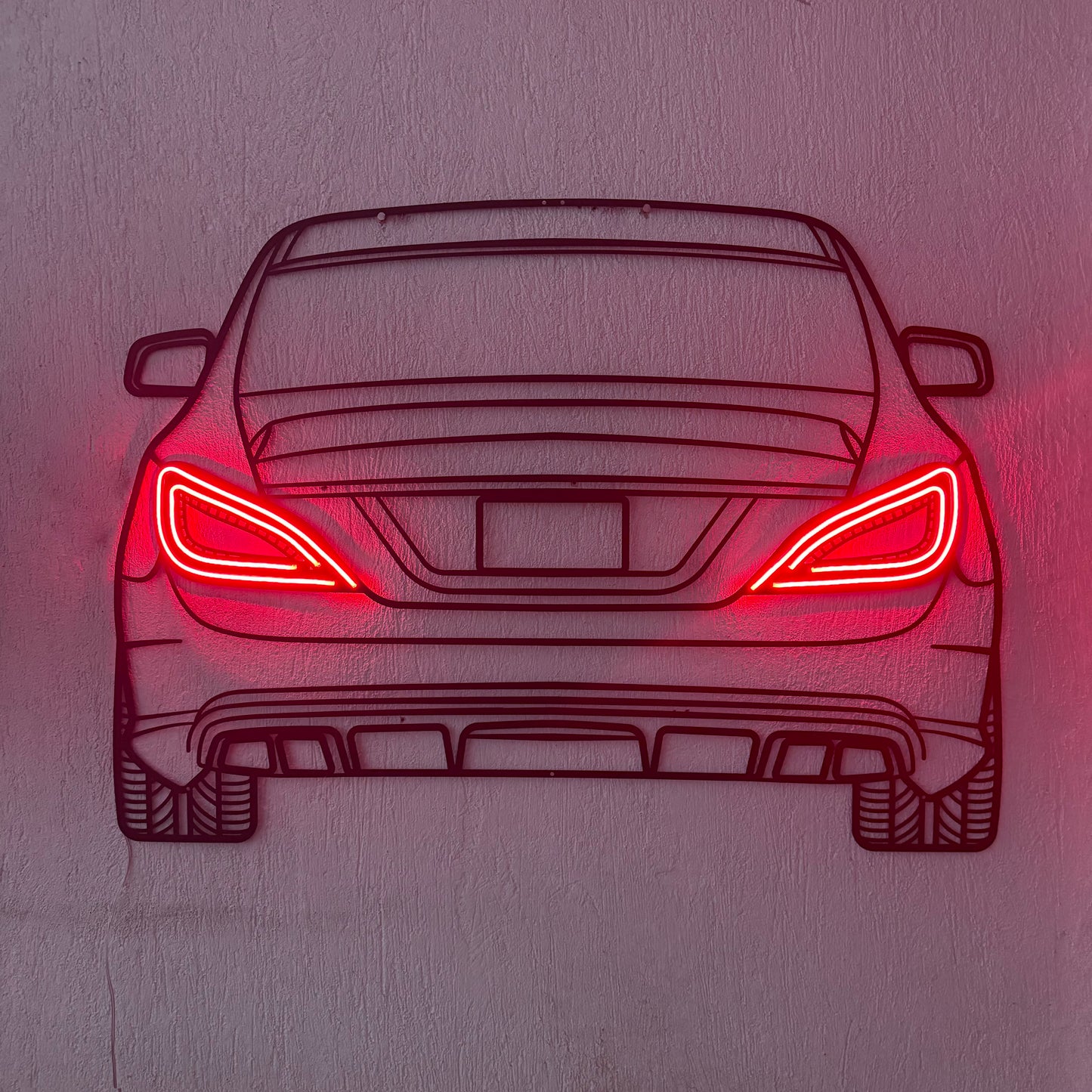 CLS AMG 63 Back View Metal Neon Car Wall Art