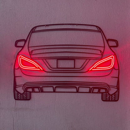 CLS AMG 63 Back View Metal Neon Car Wall Art