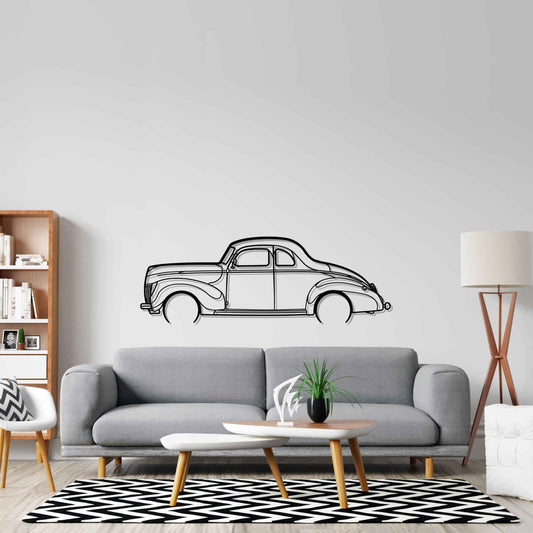 Deluxe Coupe 1939 Detailed Silhouette Metal Wall Art