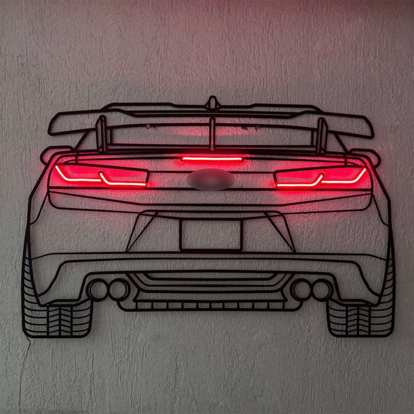 Camaro Back View Metal Neon Car Wall Art