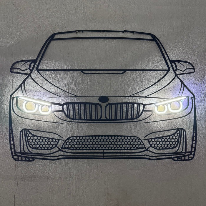 F84 M4 Front View Metal Neon Car Wall Art