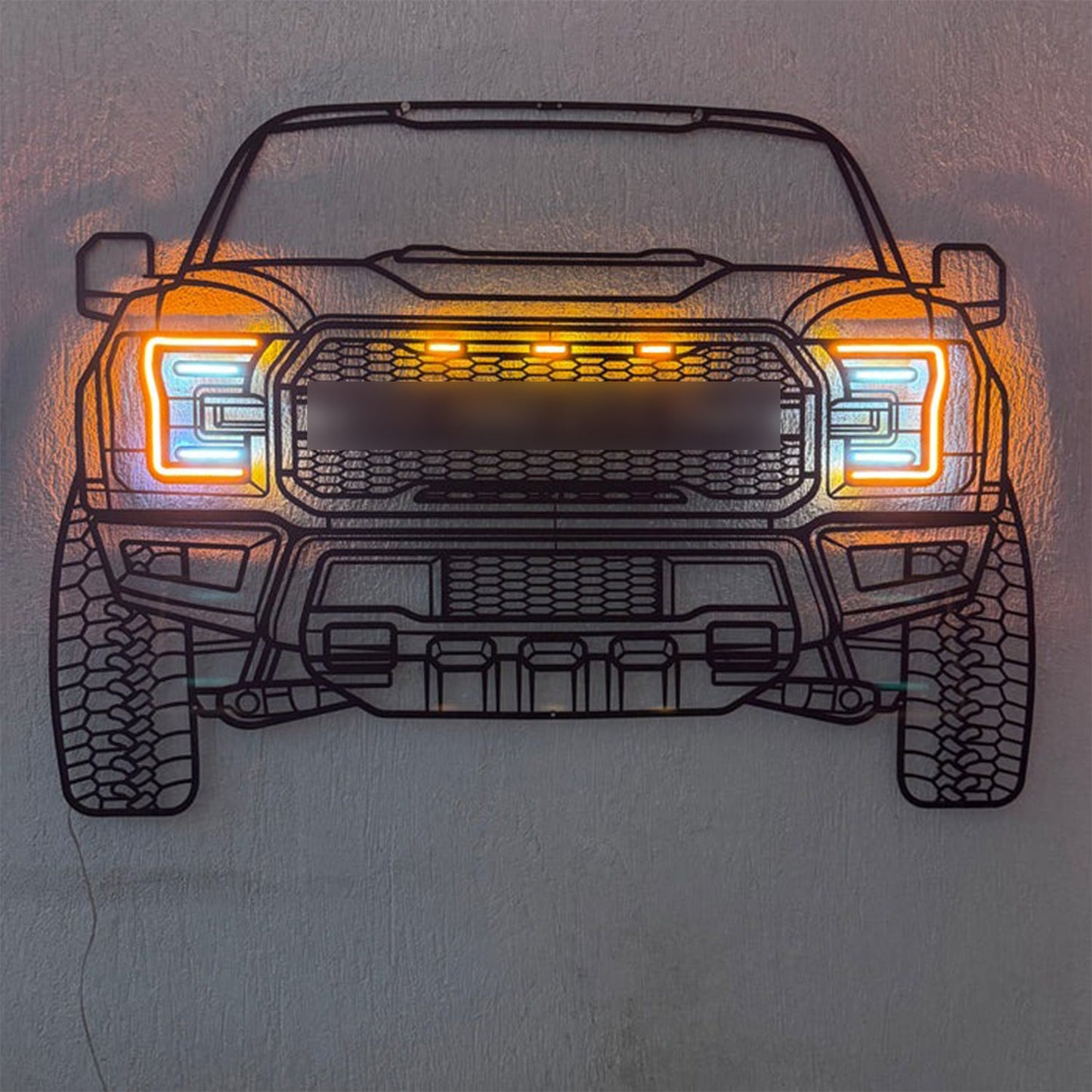 F-150 Front View Metal Neon Car Wall Art